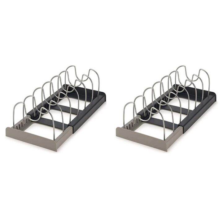 14 Dividers Stainless Steel Kitchen Pot Lid Holder Expandable Pan