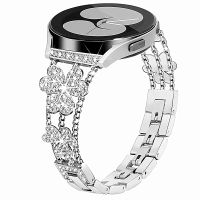 20mm Bling Strap For Samsung Galaxy Watch 4 5 Pro 44mm 40mm 45mm Clover Stainless Steel Bracelet Galaxy Watch 42mm Active 2 Band