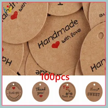 120 Pieces Personalized Sewing Labels Sew On Clothing Labels Handmade  Interlocking Heart Pattern Label Tags