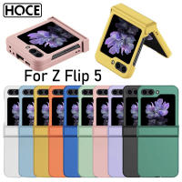 HOCE บริสุทธิ์สีพีซีผิวรู้สึกบานพับเคสโทรศัพท์สำหรับ Samsung Galaxy Z Flip5พลิก5ฝาครอบเคสโทรศัพท์แบบพลาสติกด้าน