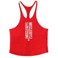 Professional bodybuilding loose Y back 1cm thin shoulder strap Fitness Stringer tank top for gym mens