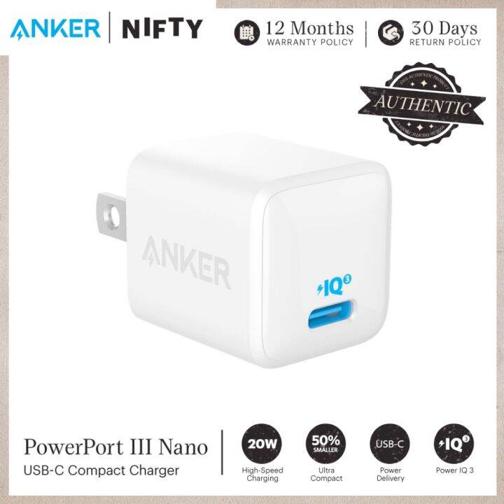 Anker Nano iPhone Charger USB C 20 Watts Fast for Mobile Phone Smart
