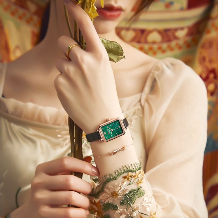 olevs-นาฬิกาข้อมือผู้หญิง-กันน้ำ-แท้-สี่เหลี่ยมผืนผ้า-ถูกๆ-สวยๆ-สเตนเลส