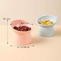 High Legged Cat Bowl Nordic Inclined Cartoon Neck Protector Anti Overturning Dog Bowl And Food Basin