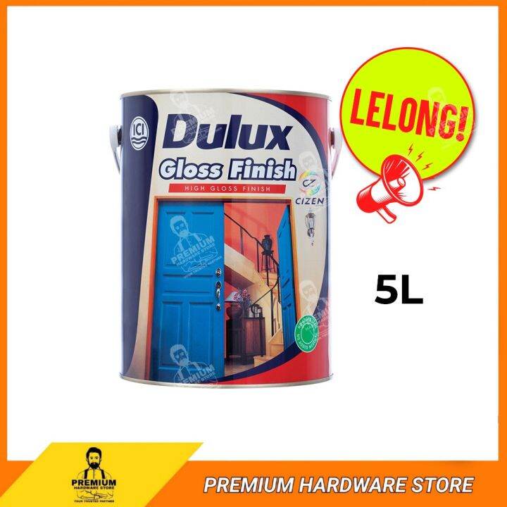 【LELONG】DULUX Gloss Finish 5 Liter High Gloss Finish Paint Wood Metal