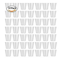 50PCS Transparent Dessert Cups Hard Plastic Trapezoid Party Shot Glasses Jelly Cup Plastic Portion Cups Disposable Storage Cups Cups  Mugs Saucers