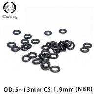 50PC/lot Sealing O-Ring Black Rubber Ring NBR CS1.9mm OD5/5.5/6/6.5/7/8/8.5/9/9.5/10/10.5/11/11.5/12/12.5/13/13.5mm Oil Gasket