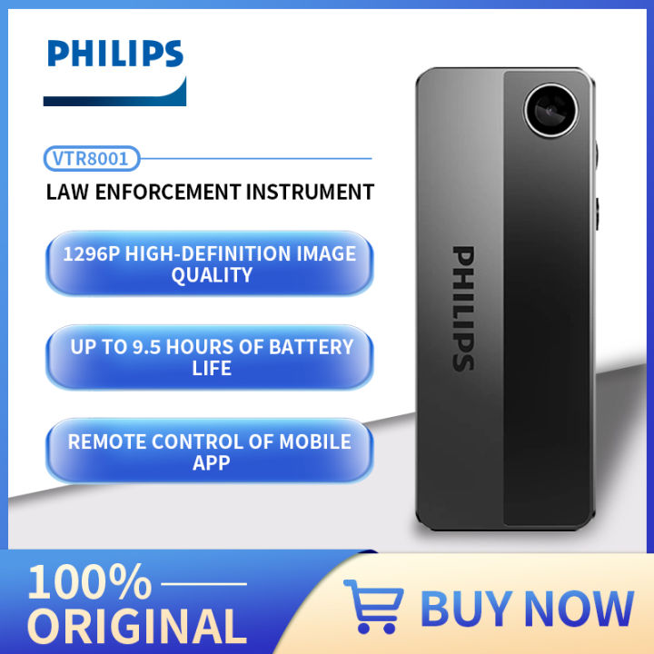 Philips ต้นฉบับกล้องถ่ายวิดีโอกล้องมินิดิจิตอลแท้แบบ Full Hd 1296P  ตำรวจตัวกล้องควบคุมแอปมือถือกล้องติดรถยนต์เครื่องบันทึกวีดีโอมุมกว้างสำหรับการสอน/คู่มือนำเที่ยว/บันทึกสัมภาษณ์/ตรวจจับการเคลื่อนไหวสำหรับ  Vlogging | Lazada.Co.Th