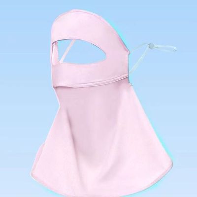 Ice Silk Sunscreen Mask Face Mask for Women Summer Full Face Neck One Piece Breathable UV Neck Protection Thin Mask  E2NQ