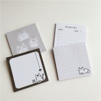 50 Sheets Cartoon Brief Strokes Cute Cat Memo Pad Simple Style Kawaii Message Paper Student To Do List Notes School Stationery