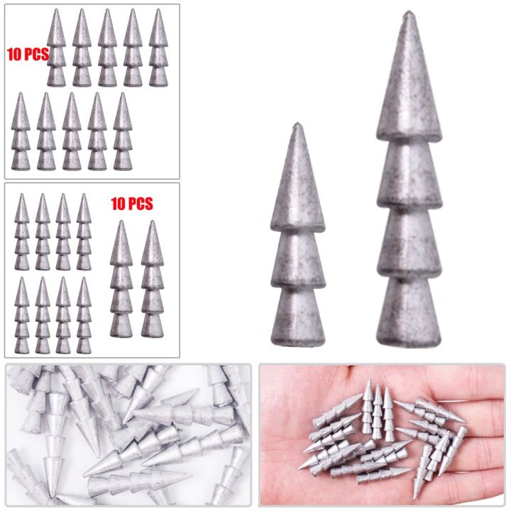 pratical-นำเล็บน้ำหนักตะกั่ว-sinker-10-10ชิ้นตะกั่วใหม่เงิน-sinker