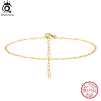 ORSA อัญมณีปลาริมฝีปากโซ่ Anklets 14พันทองเงินแท้925แฟชั่นผู้หญิงฤดูร้อนเท้าสร้อยข้อมือสายรัดข้อเท้าเครื่องประดับ SA33