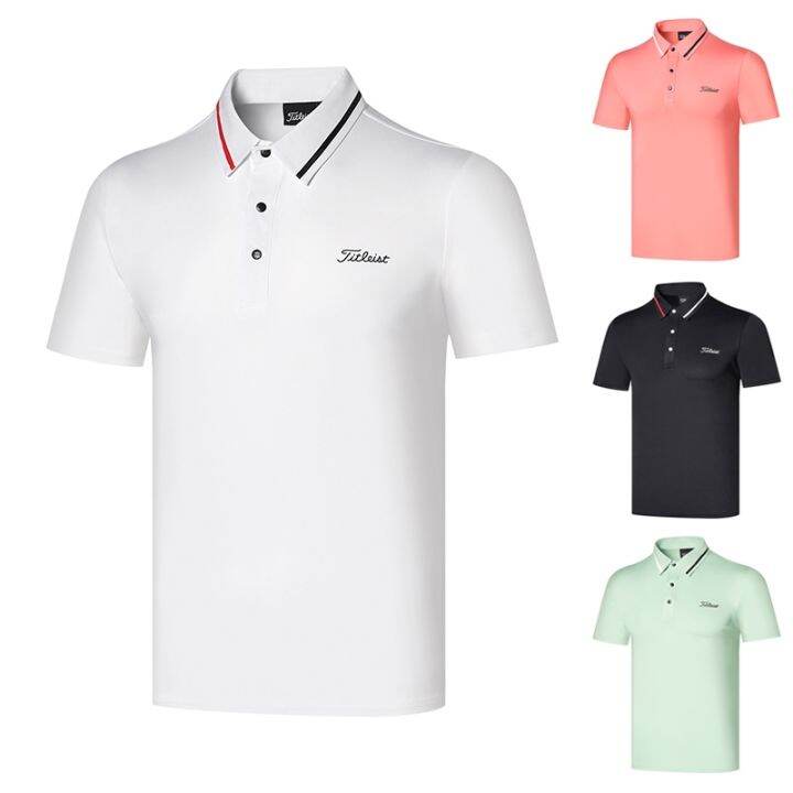 le-coq-titleist-honma-xxio-pearly-gates-mizuno-odyssey-golf-clothing-titlis-short-sleeved-mens-summer-outdoor-sports-polo-shirt-quick-drying-breathable-golf-jersey