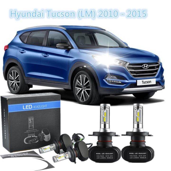 2pc LED Headlamp HeadLight H4 80W Light Bulbs for Hyundai Tucson (LM ...