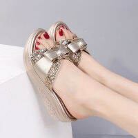 top●Women New Comfort Thick Sole Sandals Non-slip Korean Fashion Rhinestone Slippers