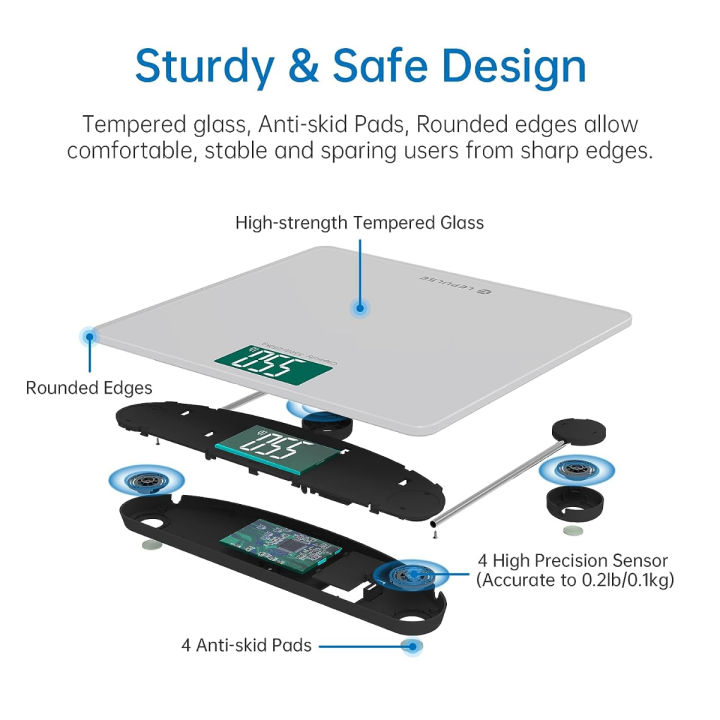 lepulse-body-weight-scale-550-lb-extra-high-capacity-digital-bathroom-scale-accurate-scale-for-body-weight-with-extra-wide-platform-bluetooth-bmi-smart-scale-electronic-weighing-scale-with-app-s5