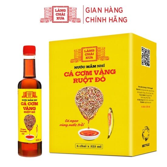 Thùng 6 chai nước mắm nhỉ cá cơm vàng ruột đỏ làng chài xưa 525ml chai cá - ảnh sản phẩm 3