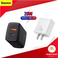 ถูก/แท้ Baseus หัวชาร์จ USB-C PD 20W + QC3.0 / 10.5W Dual USB