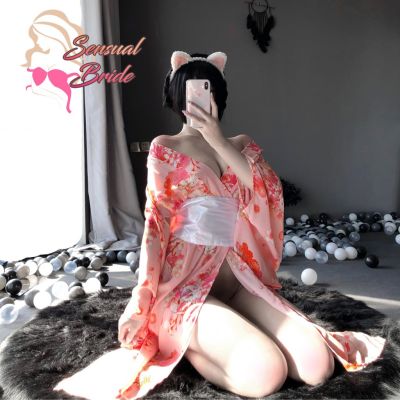 Sexy LINGERIE JAPANESE KIMONO FEMALE LONG SEXY PAJAMAS TEMPTATION COSTUME dm