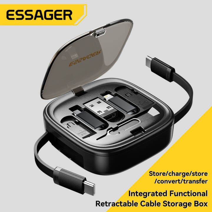 Essager 60w Charging Cable Storage Box Portable Charging Data Cable