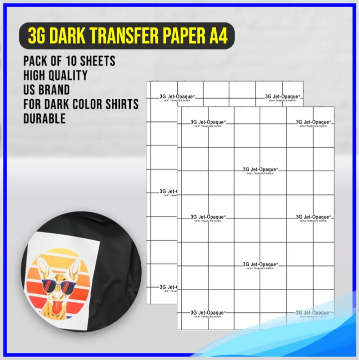 Transfer Paper 3g Dark Transfer Paper For T Shirt 10 Sheets Inkjet Heat Transfer Paper Lazada Ph