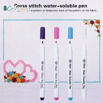Hot Sale 4Pcs Stitch Markers Soluble Cross Stitch Water Erasable Pens  Grommet Ink Fabric Marking Pen DIY Needlework Sewing Tools