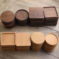 High-end MUJI Creative wooden solid wood coasters with logo engraved fixed wooden tea tray coasters tea mats wooden saucers Japanese style insulation pads