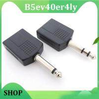 B5ev40er4ly Shop 6.35mm male to 6.35 Dual female 6.5mm 1/4" Mono Stereo Audio Jack Plug Adapter Microphone connector Y Splitter Converter