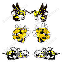 Scary Bee สติกเกอร์ Angry Wasp Racing หมวกกันน็อก Bee สติกเกอร์พิษ Bee Decal เหมาะสำหรับรถจักรยานยนต์รถกันชนครอบคลุมรอยขีดข่วน