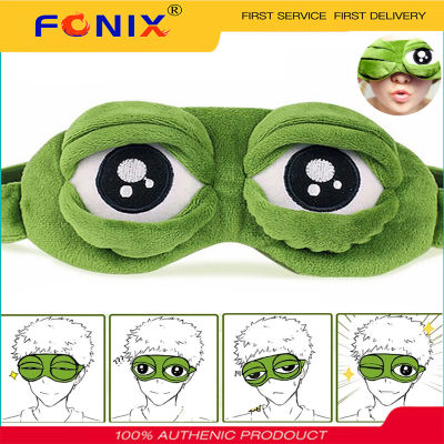 FONIX 3D หน้ากากตาสำหรับนอน,3D การ์ตูนน่ารักตาหน้ากากปกตุ๊กตากบสีเขียวตาหน้ากากปกผ่อนคลายนอนส่วนที่เหลือท่องเที่ยวนอนอะนิเมะตลกของขวัญความงามแว่นตา