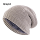Lijing หมวกถักไหมพรมถักทำมือหนาสำหรับฤดูหนาวหมวกถักหมวกสีสดให้ความอบอุ่นหมวกกันลมขนแกะกลางแจ้ง