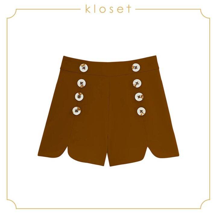 kloset-scalloped-shorts-sh19-p001-กางเกงผู้หญิง-กางเกงแฟชั่น-กางเกงขาสั้น