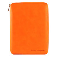 A5A6 Classic leather zipper binder agenda planner organizer notebook,Macaron large capacity office padfoliomanager folder