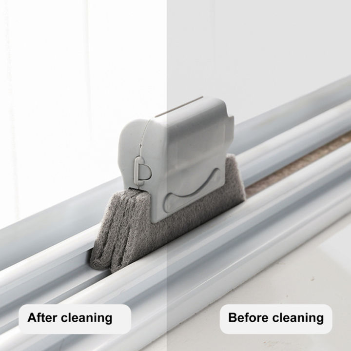อุปกรณ์การทำความสะอาดร่องแบบ2-in-1แปรงร่องประตูกรอบหน้าต่างรางบานเลื่อนผ้าทำความสะอาดแปรงทำความสะอาดรางหน้าต่างทำความสะอาดมือถือ