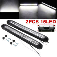 2pcs Universal 10 Inch White 15 LED Car Strip Reverse Back Up Light Bar Sealed RV Truck Tail Lamp DC 10-30V