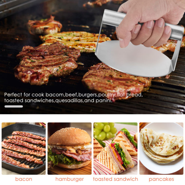 round-high-quality-stainless-steel-burger-smasher-heavy-duty-bacon-grill-burger-press-5-51-inch-round-perfect-for-flat-top-griddle-grill-cooking-steak-paninis-flatbreads-and-sandwiches