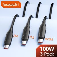 Toocki สาย USB ชนิด C 100W,3แพ็คสายสายชาร์จเร็วพิเศษสำหรับ Huawei Mate 50 40 P50 40 Xiaomi 11 Realme USB ข้อมูลสาย C