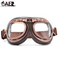 ♚☇ 2023 WWII Vintage รถจักรยานยนต์ Gafas Motocross Aviator Goggles Scooter Google แว่นตาสำหรับ Pilot Cruiser