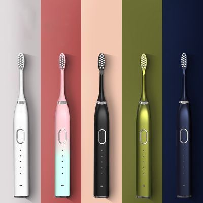 【LZ】✜✇₪  Escova de Dentes Elétrica Sonic para Adultos Carregador USB Recarregável Escovas de Dente Eletrônicas com Cabeças de Substituição