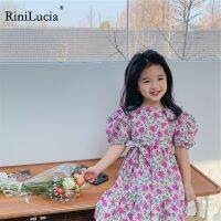 【Ladies shop】 RiniLuciaFloral2022NewKorean สแควร์คอพัฟแขนชุดเด็ก39; SClothing