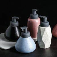 ❦☸ Ceramic Bubble Bottle Dispenser Shower Gel Bottle Hand Sanitizer Bottle Lotion Bottle Push Bottle Washing Bottle Foaming Bottle