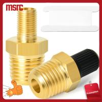 MSRC 2PCS ถังเติมน้ำ วาล์วเติมลม NPT 1/4" ทองเหลืองเบิ้ล เครื่องอัดอากาศ วาล์วชุบนิกเกิล ทนทานต่อการใช้งาน วาล์ว Schrader วาล์วถัง1/4" รถสำหรับรถ