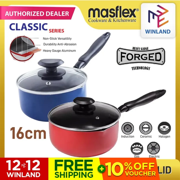 Masflex Original Non Stick Sauce Pan with Glass Lid 16cm NS-CX-810 ...