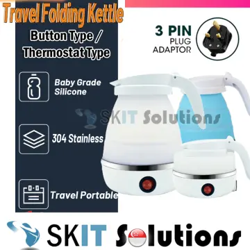 Travel Foldable & Collapsible Baby Grade Silicone Electric Kettle US Plug)  600ml 