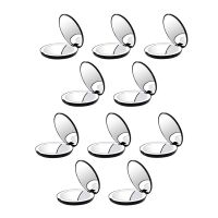 10X Portable Folding Mirror with LED Light Makeup Mirror, 10X Magnifying Glass, 12 Lamp Bead Mini Mirror Black