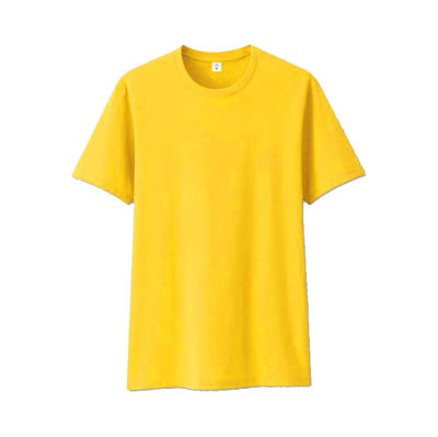 Tatchaya เสื้อยืด คอตตอน สีพื้น คอกลม แขนสั้น Yellow (สีเหลือง) Cotton 100%