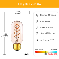 Suiweng พอร์ตสกรูสำหรับ E27,หลอดไฟ LED หรี่แสงได้ย้อนยุคเส้นใยทังสเตนเลียนแบบ ST64ตกแต่งโคมไฟระย้าหลอดไส้