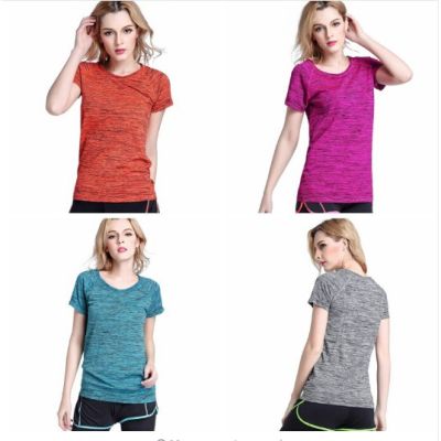 Women Sports T-shirt Fitness Running Yoga shirt Exercises Multicolor Top clothes