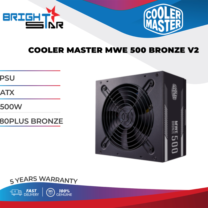 POWER SUPPLY UNIT COOLER MASTER MWE 500 BRONZE V2 / ATX / 500 WATT ...