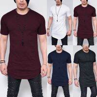 CODHeng Guang T-shirt for Men Short Sleeve Slim Fit Solid Round Neck Pure Summer Casual Tops